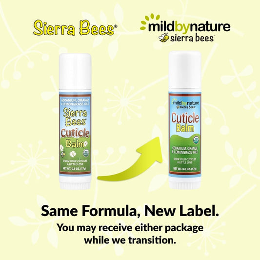 Mild By Nature, Sierra Bees™, Cuticle Care Balm Stick, Geranium, Orange & Lemongrass, 0.6 oz (17 g)