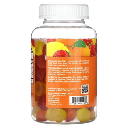 California Gold Nutrition, Vitamin D3 Gummies, Lemon, Orange, and Strawberry, 2,000 IU, 90 Gummies (1,000 IU per Gummy)