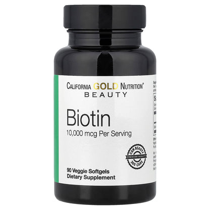 California Gold Nutrition, Biotin, 10,000 mcg, 90 Veggie Softgels