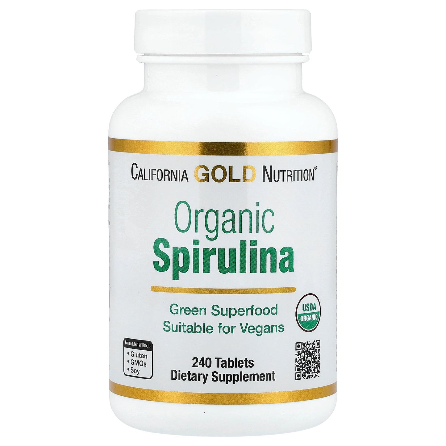 California Gold Nutrition, Organic Spirulina, 240 Tablets (500 mg per Tablet)