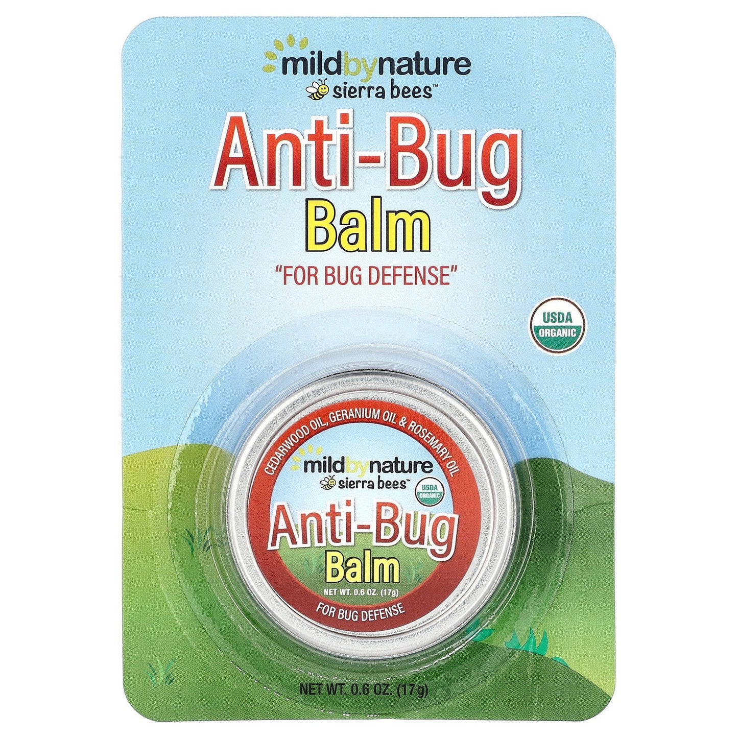 Mild By Nature, Sierra Bees™, Anti-Bug Balm, Cedarwood, Geranium & Rosemary Oil, 0.6 oz (17 g)