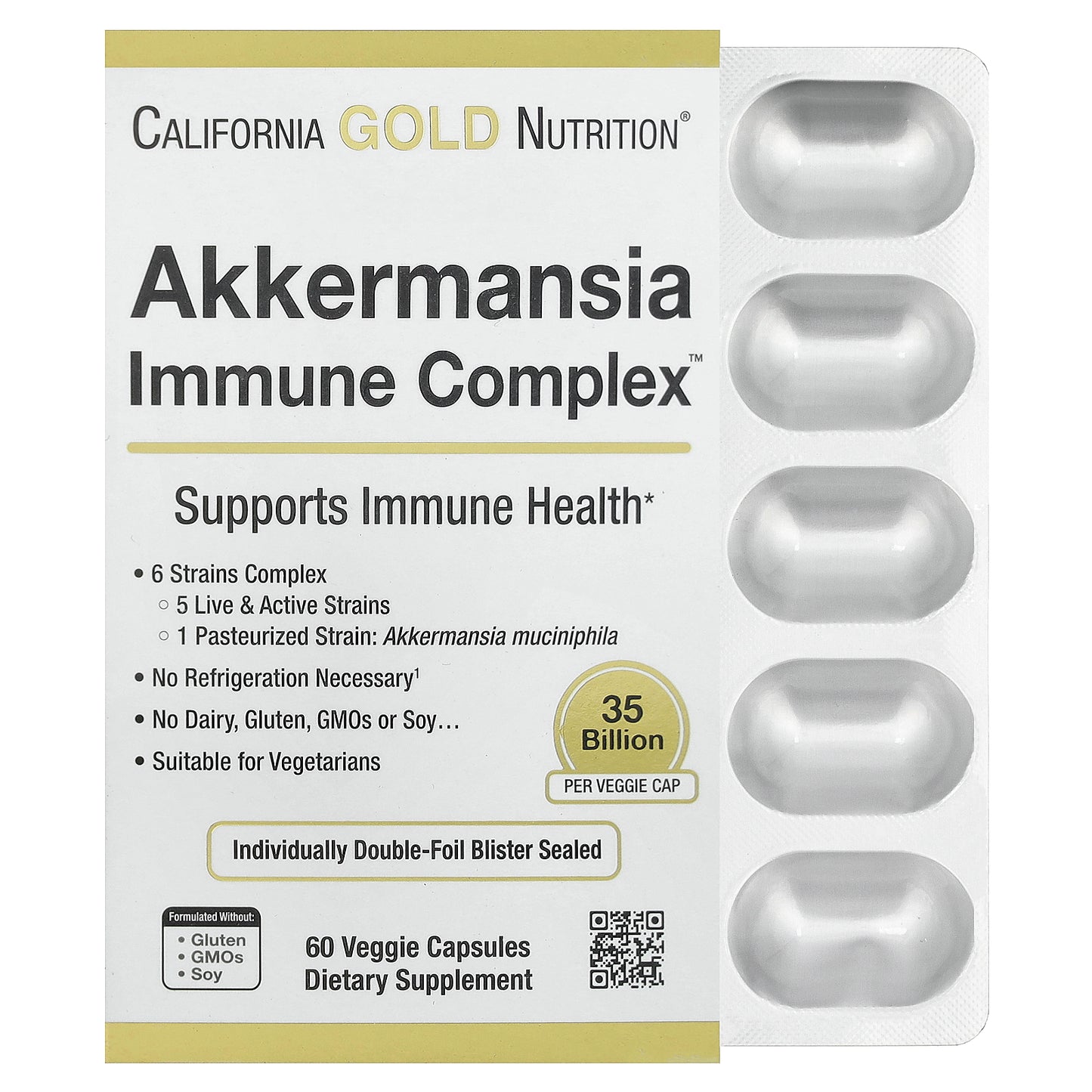 California Gold Nutrition, Akkermansia + Probiotics Immune Complex, 60 Veggie Capsules
