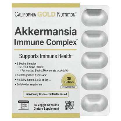 California Gold Nutrition, Akkermansia + Probiotics Immune Complex, 60 Veggie Capsules