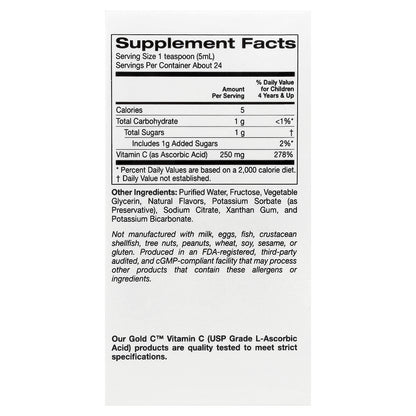 California Gold Nutrition, Kids Gold C™, Liquid Vitamin C, Orange, 4 fl oz (118 ml)