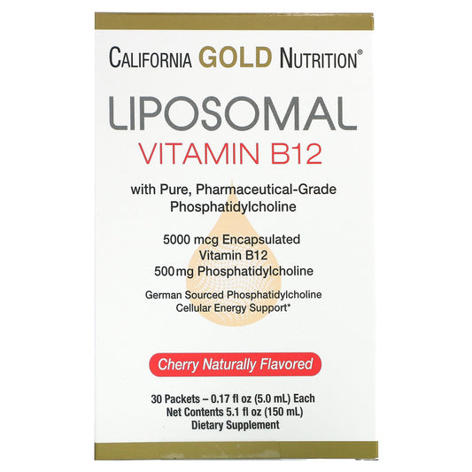 California Gold Nutrition, Liposomal Vitamin B12, 30 Packets, 0.17 fl oz  (5 ml) Each