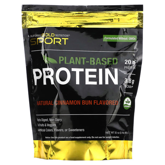 California Gold Nutrition, Plant-Based Protein, Cinnamon Bun, 2 lb (907 g)