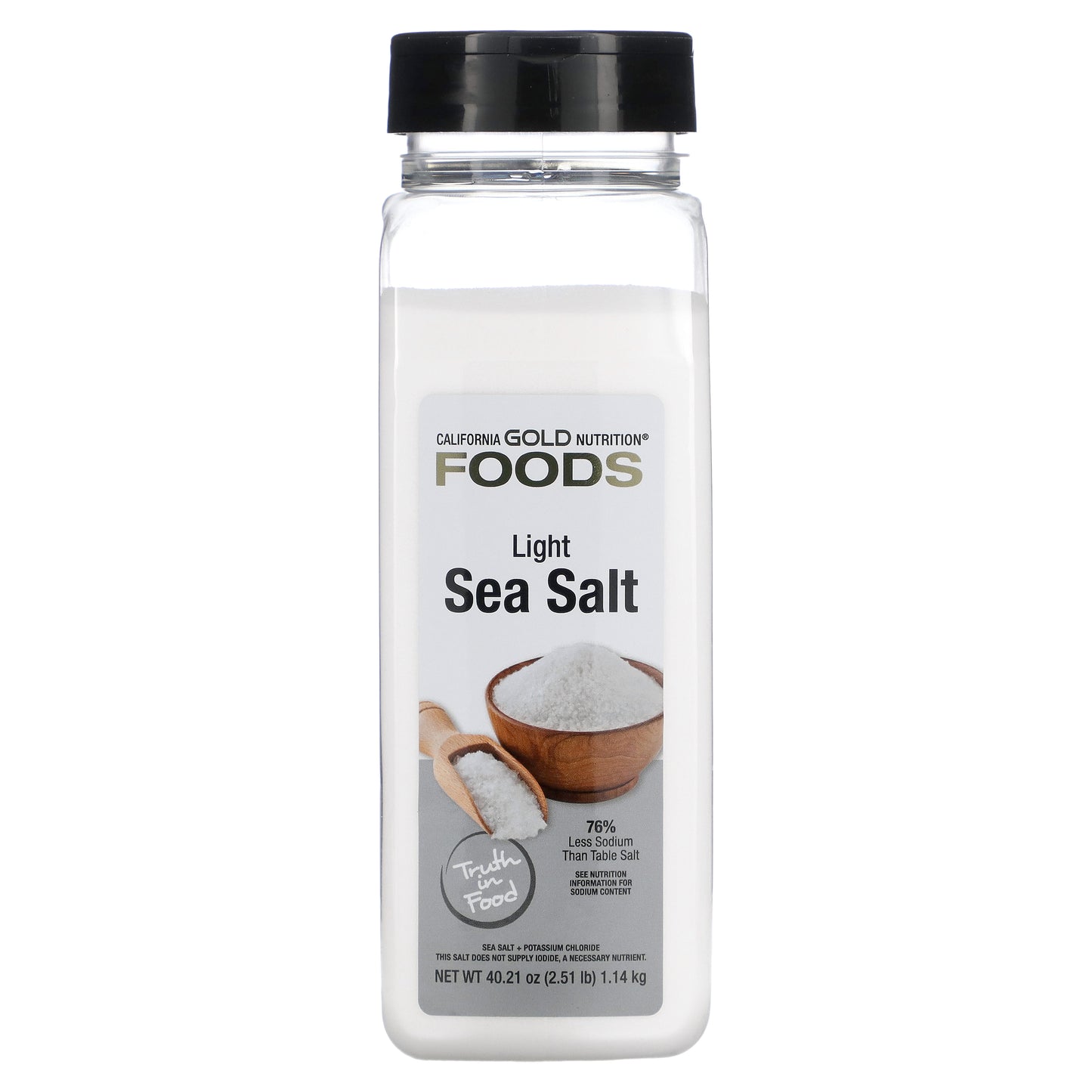 California Gold Nutrition, FOODS - Light Sea Salt, 40.21 oz (1.14 kg)
