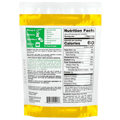 California Gold Nutrition, Superfoods, Organic Chia Seeds, 12 oz (340 g)
