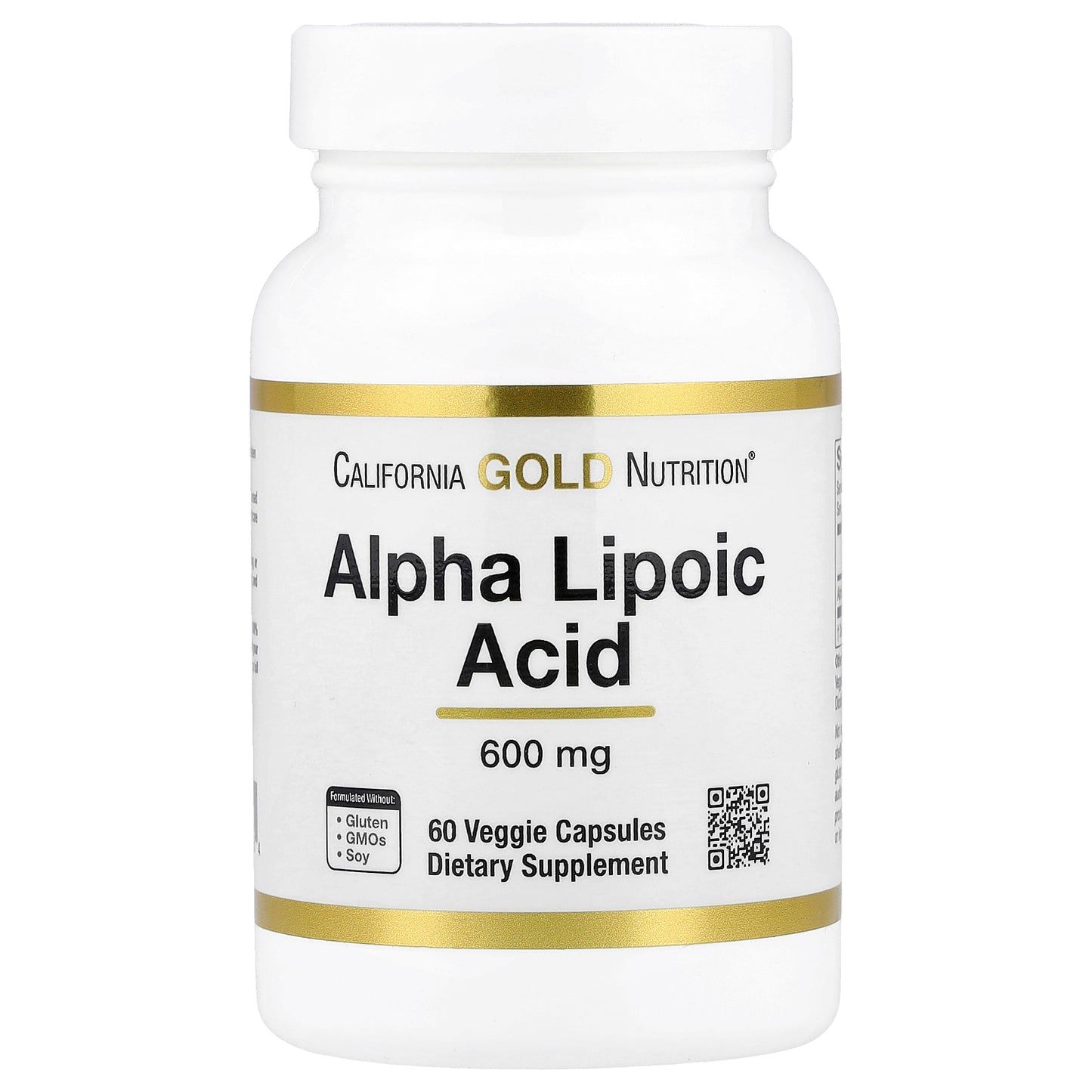 California Gold Nutrition, Alpha Lipoic Acid, 600 mg, 60 Veggie Capsules