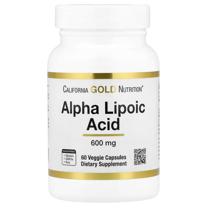 California Gold Nutrition, Alpha Lipoic Acid, 600 mg, 60 Veggie Capsules