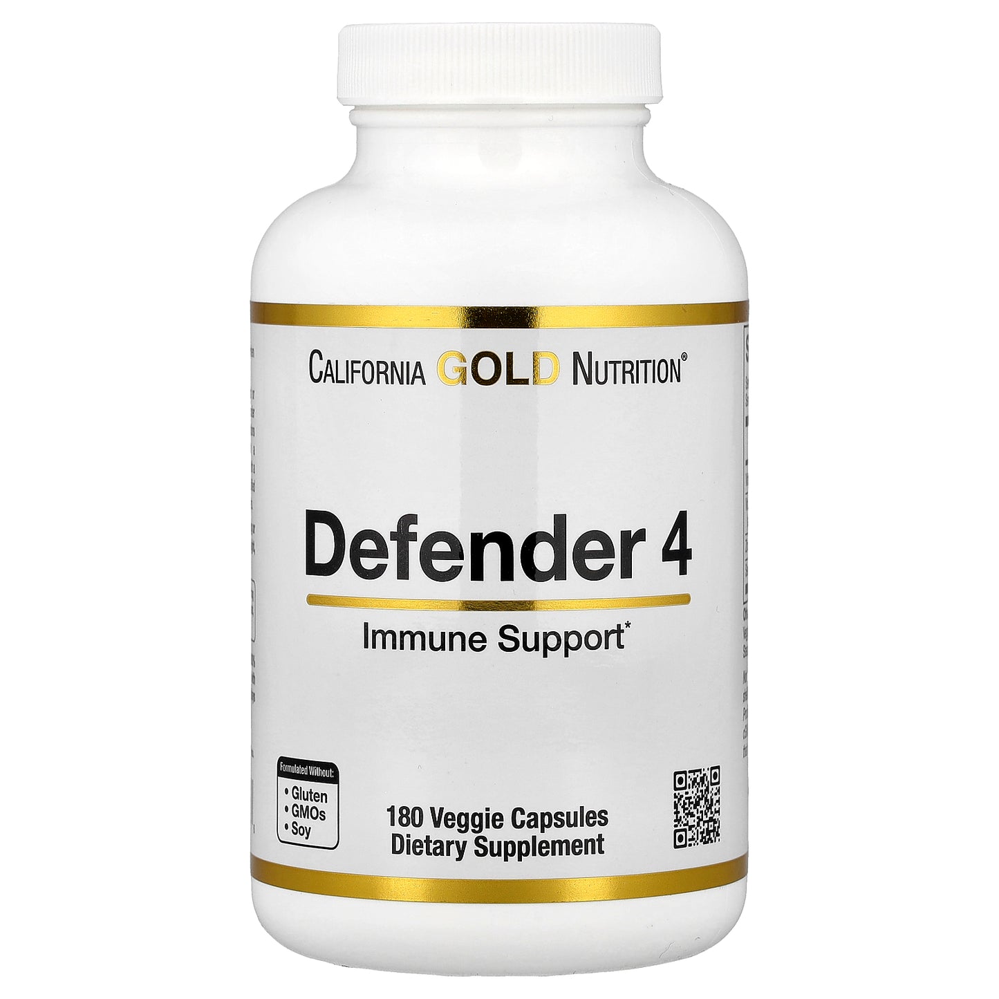 California Gold Nutrition, Defender 4, with Vitamin C, Vitamin D, Zinc & Selenium, 180 Veggie Capsules