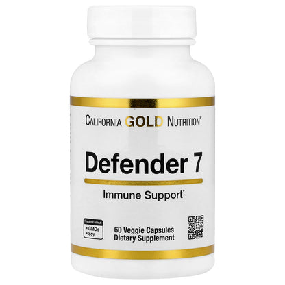 California Gold Nutrition, Defender 7, with A, C, D3, B6, Zinc, Selenium & Beta-Glucan, 60 Veggie Capsules