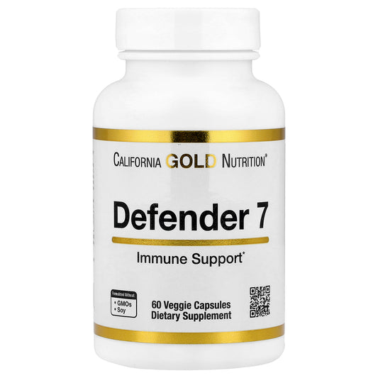 California Gold Nutrition, Defender 7, with Vitamin A, Zinc, Selenium & Oat Beta-Glucan, 60 Veggie Capsules