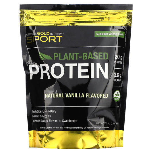 California Gold Nutrition, Sport, Vegan Protein Vanilla, 2 lb (907 g)