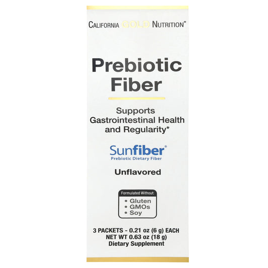 California Gold Nutrition, Prebiotic Fiber, 3 Packets, 0.21 oz (6 g) Each