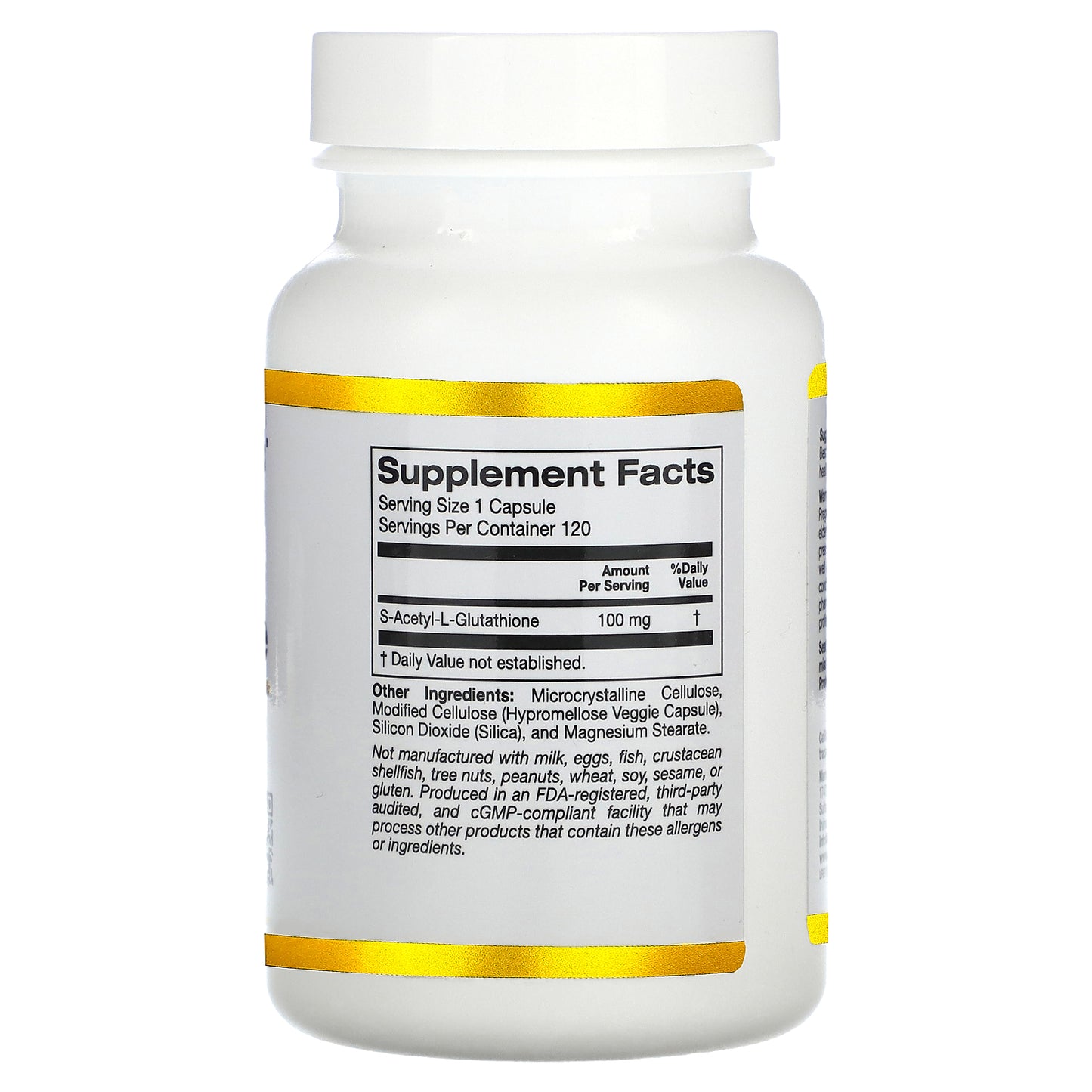 California Gold Nutrition, S-Acetyl L-Glutathione, 100 mg, 120 Veggie Capsules