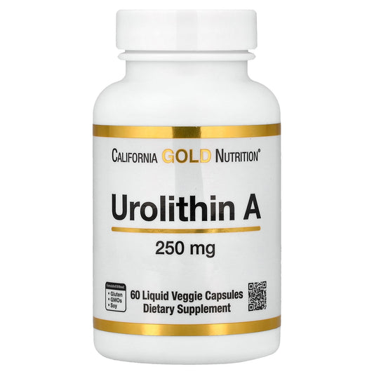 California Gold Nutrition, Urolithin A, 250 mg, 60 Liquid Veggie Capsules
