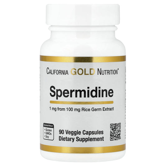 California Gold Nutrition, Spermidine, Rice Germ Extract, 1 mg , 90 Veggie Capsules