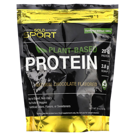 California Gold Nutrition, Sport, Plant-Based Protein, Chocolate, 2 lb (907 g)