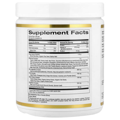 California Gold Nutrition, Super Greens with Spirulina, Chlorella, Kelp, and Apple Pectin, 8.8 oz (250 g)