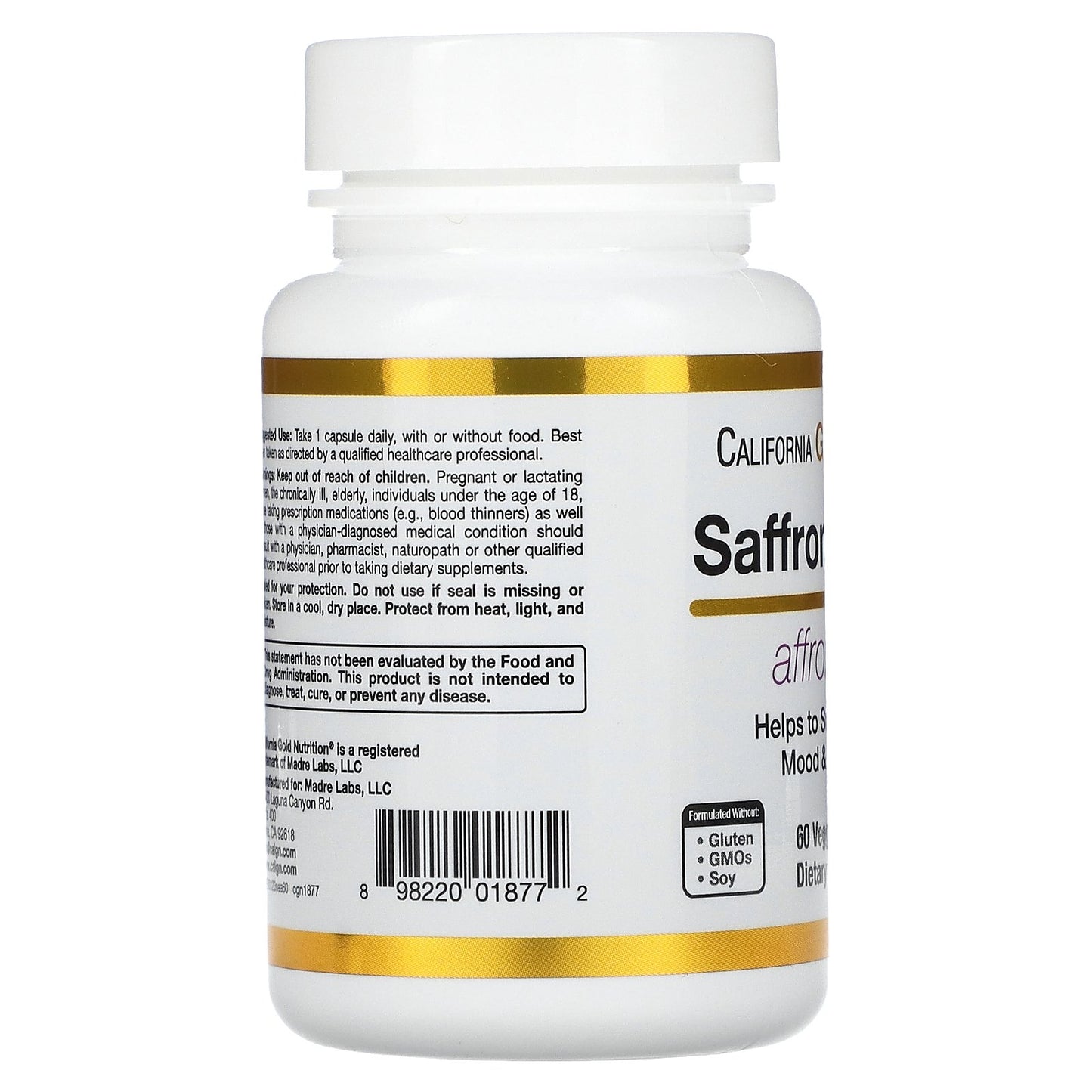California Gold Nutrition, Saffron Extract with Affron, 28 mg, 60 Veggie Capsules