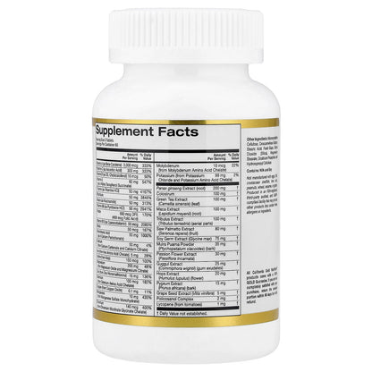 California Gold Nutrition, Active Men's Multivitamin with Panax Ginseng Extract, Maca, Saw Palmetto, and Tribulus, 180 Tablets