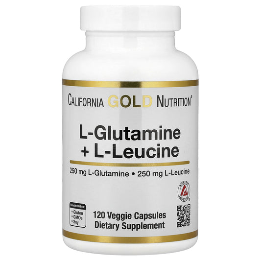 California Gold Nutrition, L-Glutamine + L-Leucine, 120 Veggie Capsules