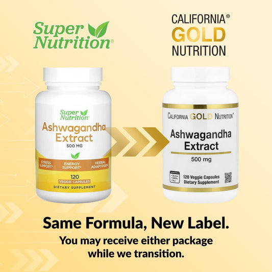 California Gold Nutrition, Ashwagandha, 500 mg, 120 Veggie Capsules