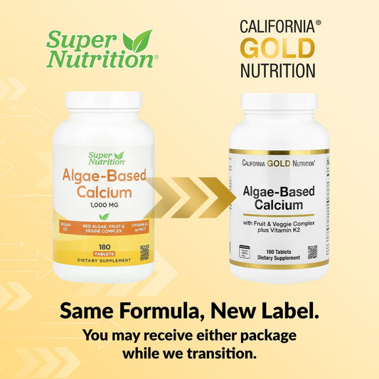California Gold Nutrition, Algae-Based Calcium with Calcium, Vitamin D3, and Magnesium, Organic Strawberry, Raspberry, and Blueberry, 180 Tablets