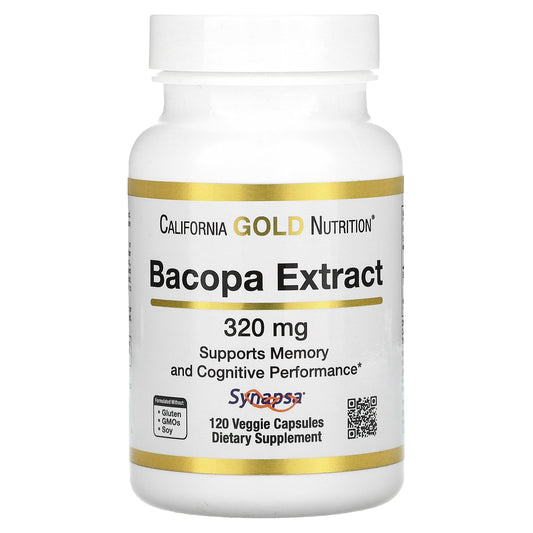 California Gold Nutrition, Bacopa Extract, 320 mg, 120 Veggie Capsules