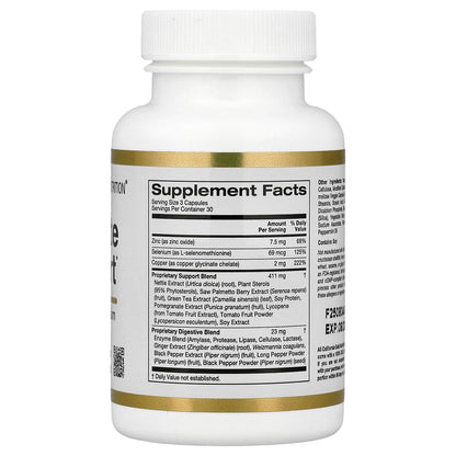 California Gold Nutrition, Prostate Support with Proprietary Support Blend, Saw Palmetto, Nettle Root, and Zinc Oxide, 90 Veggie Capsules