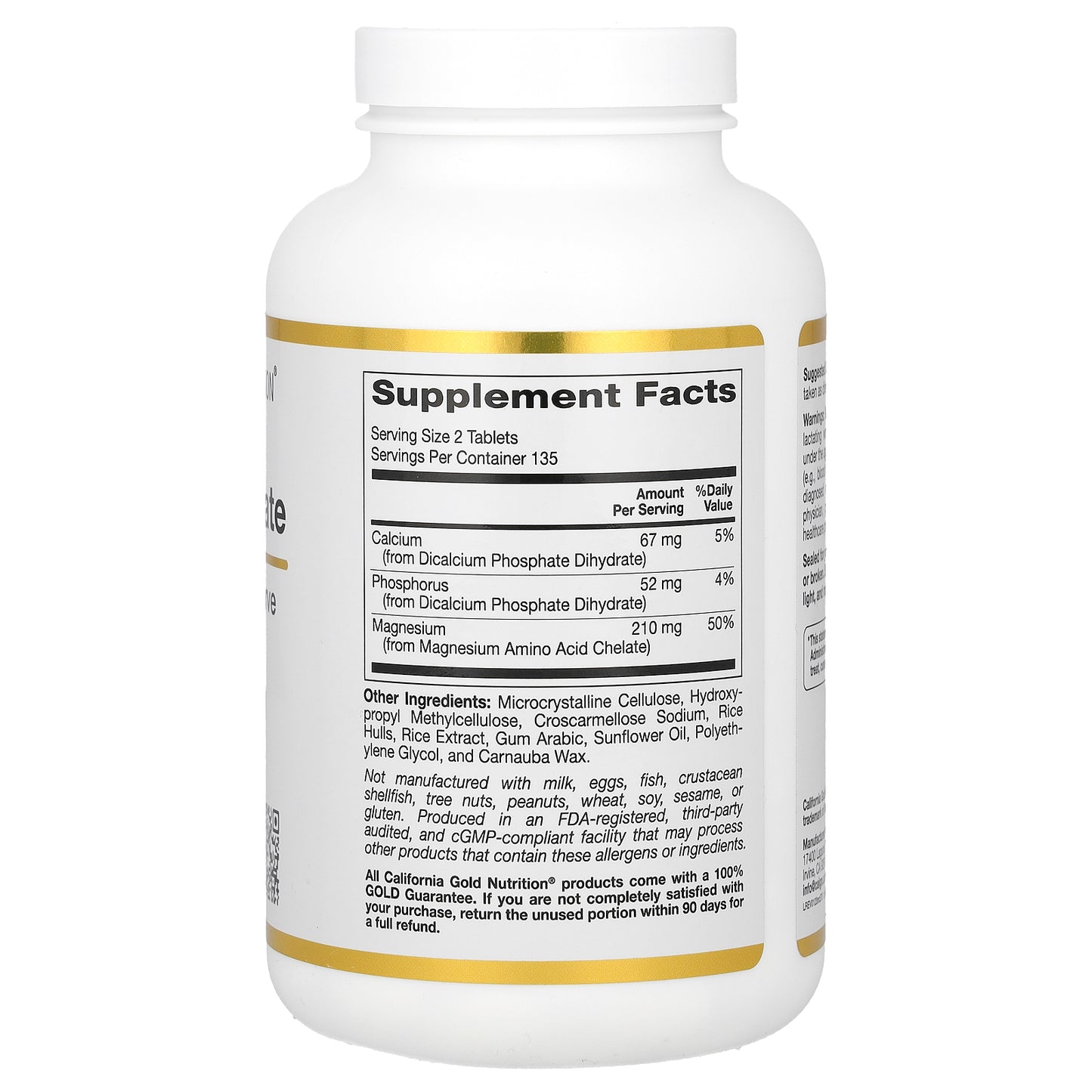 California Gold Nutrition, Magnesium Chelate with Calcium, 270 Tablets