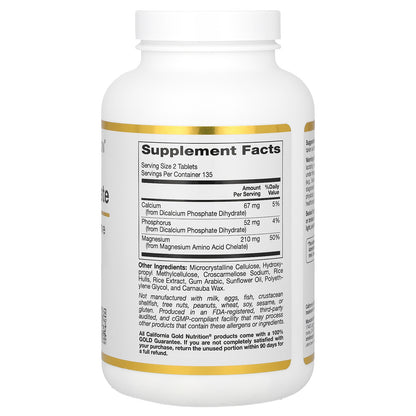 California Gold Nutrition, Magnesium Chelate with Calcium, 270 Tablets