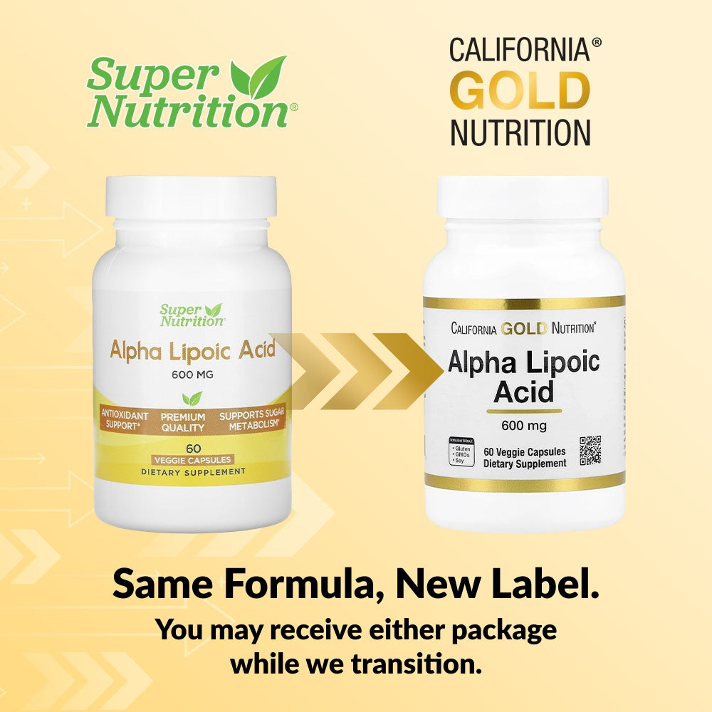 California Gold Nutrition, Alpha Lipoic Acid, 600 mg, 60 Veggie Capsules