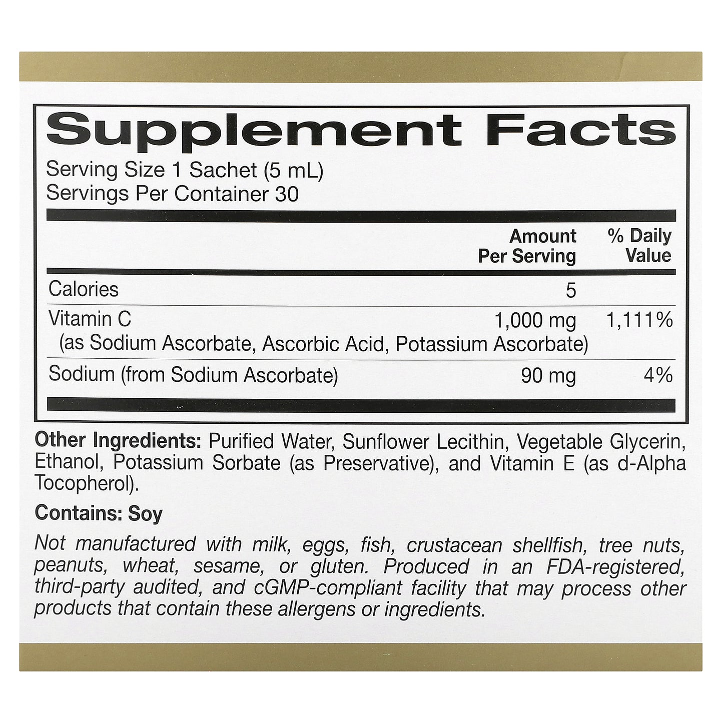California Gold Nutrition, Liposomal Liquid Vitamin C, Unflavored, 1,000 mg, 30 Sachets