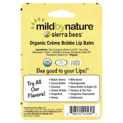 Mild By Nature, Sierra Bees™, Organic Lip Balms, Creme Brulee, 4 Pack, 0.15 oz (4.25 g) Each
