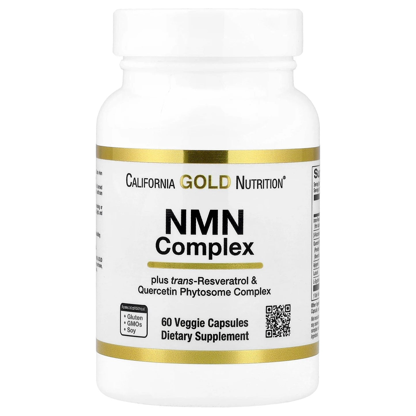 California Gold Nutrition, NMN Complex with trans-Resveratrol, Quercetin Phytosome Complex, Apigenin, and Luteolin, 60 Veggie Capsules