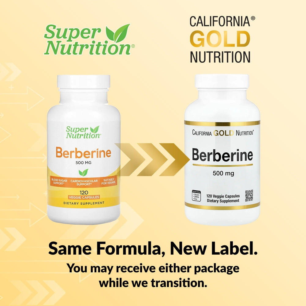 California Gold Nutrition, Berberine HCI, 500 mg, 120 Veggie Capsules