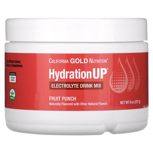 California Gold Nutrition, BEVERAGES, HydrationUP, Electrolytes, Fruit Punch, 8 oz (227 g)