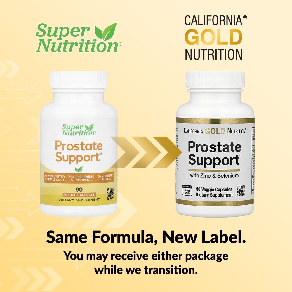 California Gold Nutrition, Prostate Support with Proprietary Support Blend, Saw Palmetto, Nettle Root, and Zinc Oxide, 90 Veggie Capsules