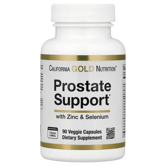 California Gold Nutrition, Prostate Support with Proprietary Support Blend, Saw Palmetto, Nettle Root, and Zinc Oxide, 90 Veggie Capsules