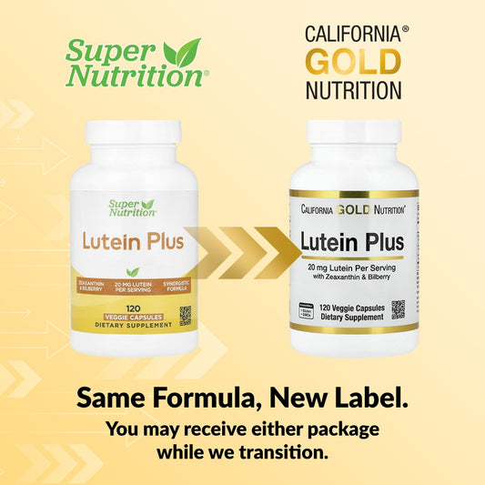 California Gold Nutrition, Lutein Plus with Bilberry Powder and Zeaxanthin, 120 Veggie Capsules