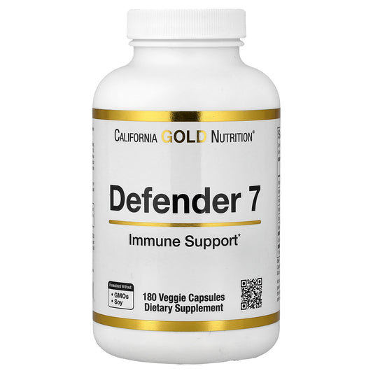 California Gold Nutrition, Defender 7, with Vitamin A, Zinc, Selenium & Oat Beta-Glucan, 180 Veggie Capsules