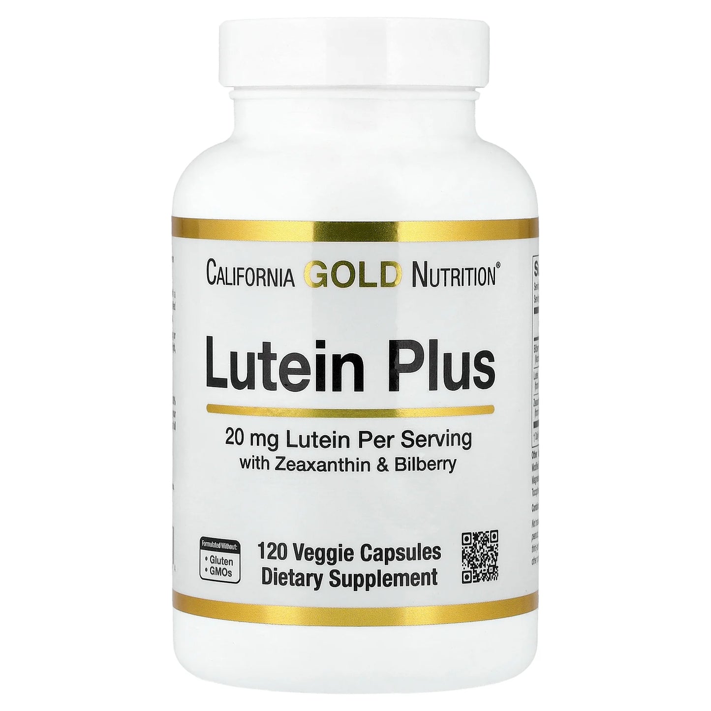 California Gold Nutrition, Lutein Plus with Bilberry Powder and Zeaxanthin, 120 Veggie Capsules