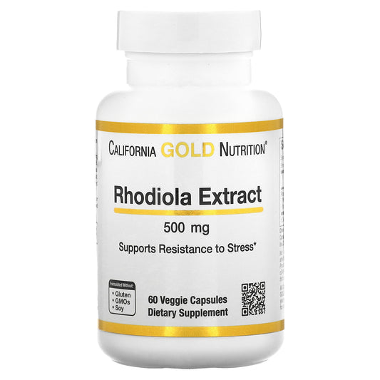 California Gold Nutrition, Rhodiola Extract, 500 mg, 60 Veggie Capsules