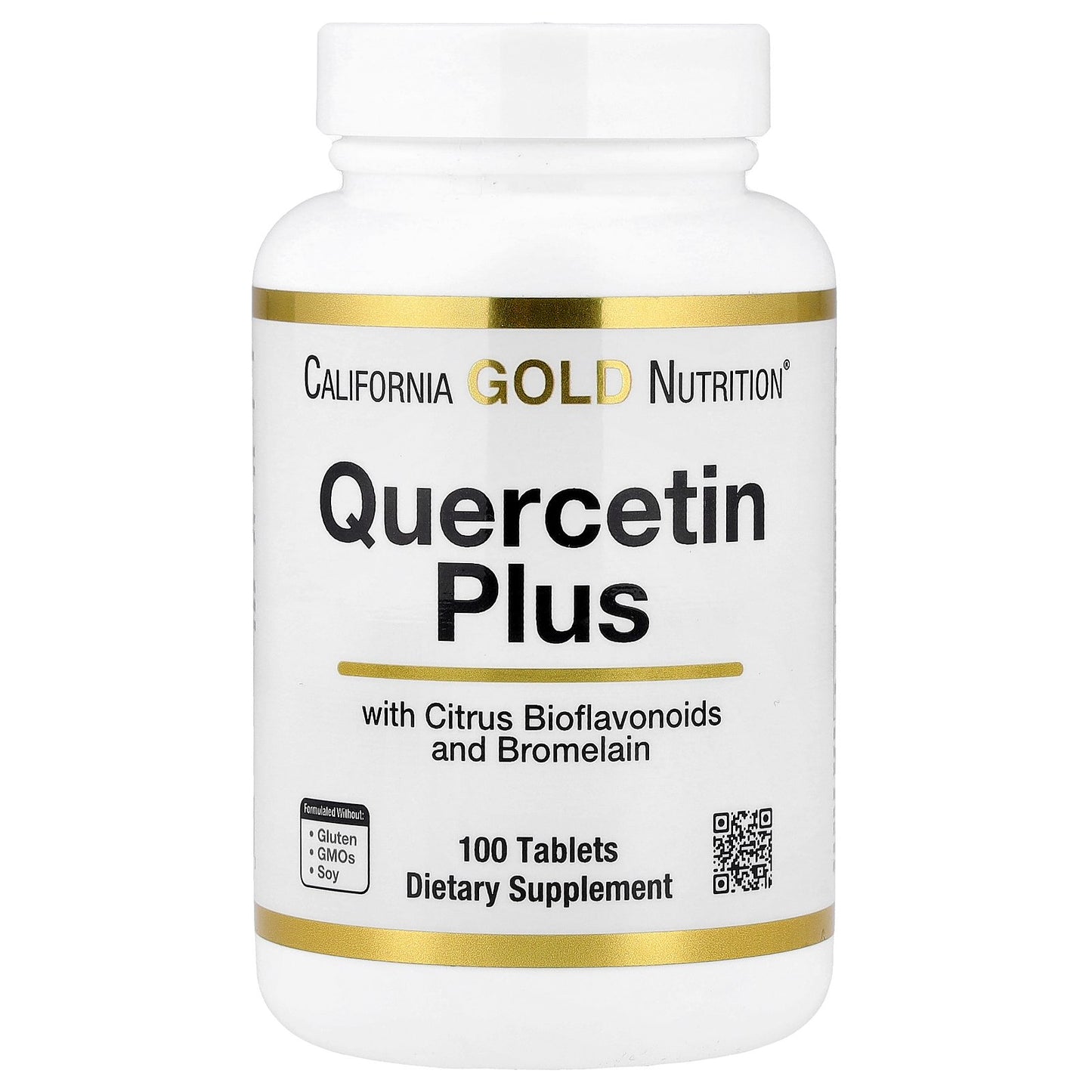 California Gold Nutrition, Quercetin Plus with Quercetin, Vitamin C, Citrus Bioflavonoids, Bromelain, Turmeric and Vitamin C, 100 Tablets