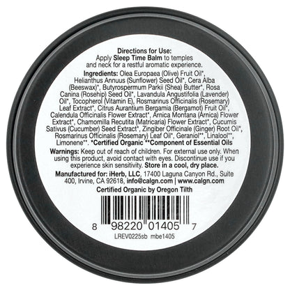 California Gold Nutrition, Beauty, Sleep Time Balm, Lavender & Chamomile, 0.6 oz (17 g)