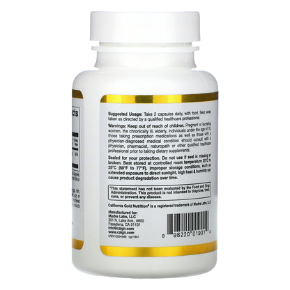 California Gold Nutrition, Magnesium Bisglycinate, Formulated with TRAACS®, 60 Veggie Capsules (100 mg per Capsule)