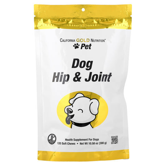California Gold Nutrition, Pet, Dog Hip & Joint, 120 Soft Chews, 10.58 oz (300 g)