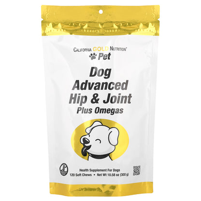 California Gold Nutrition, Pet, Dog Advanced Hip & Joint, 120 Soft Chews, 10.58 oz (300 g)